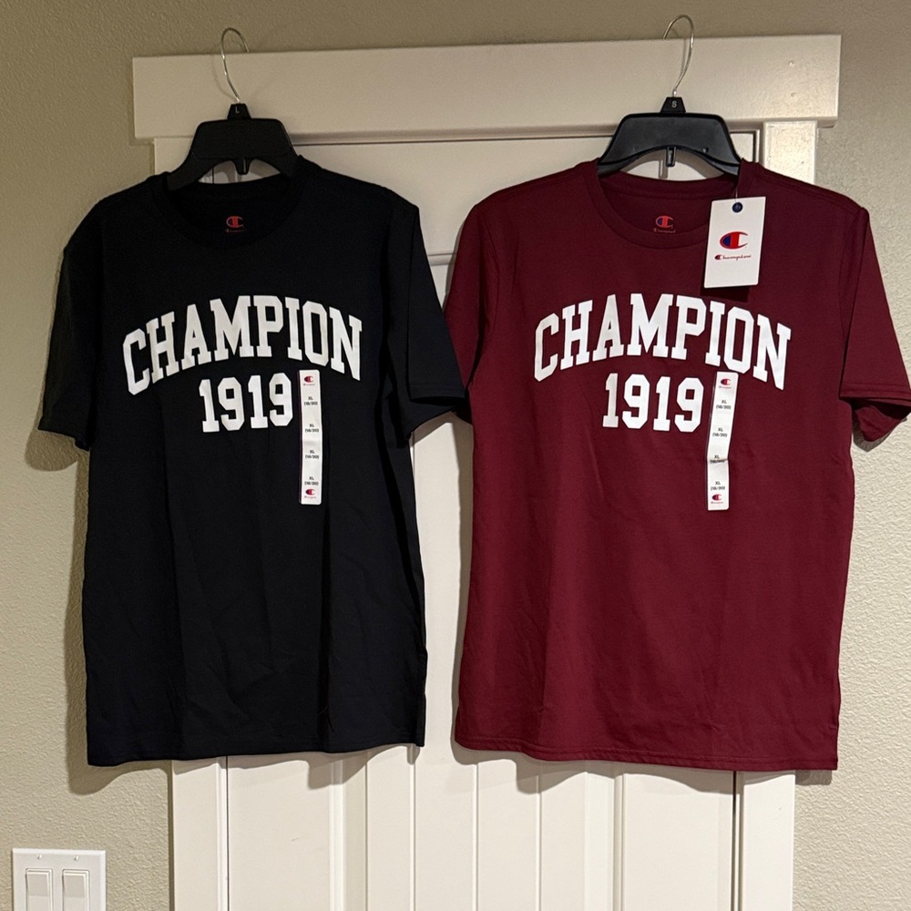 Champion 1919 Black and Maroon Short Sleeve Tees